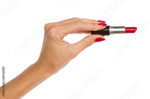 Woman s Hand Holding Lipstick