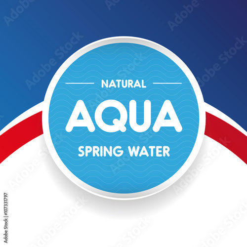Aqua water wave label or sticker