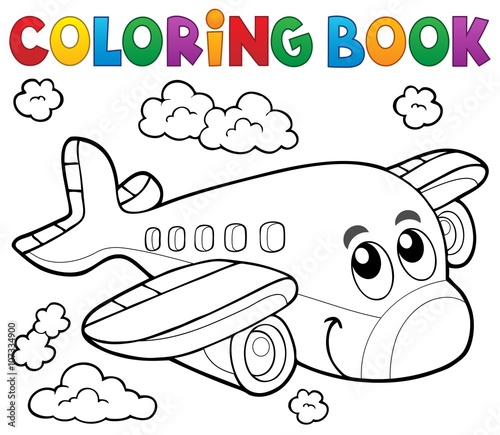 Coloring book airplane theme 2 photo