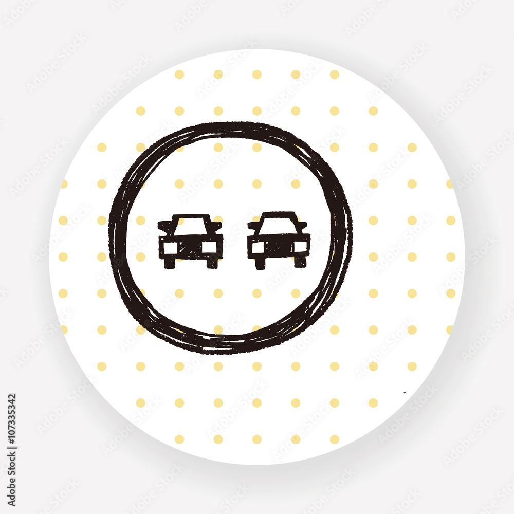 Obraz premium no overtaking doodle