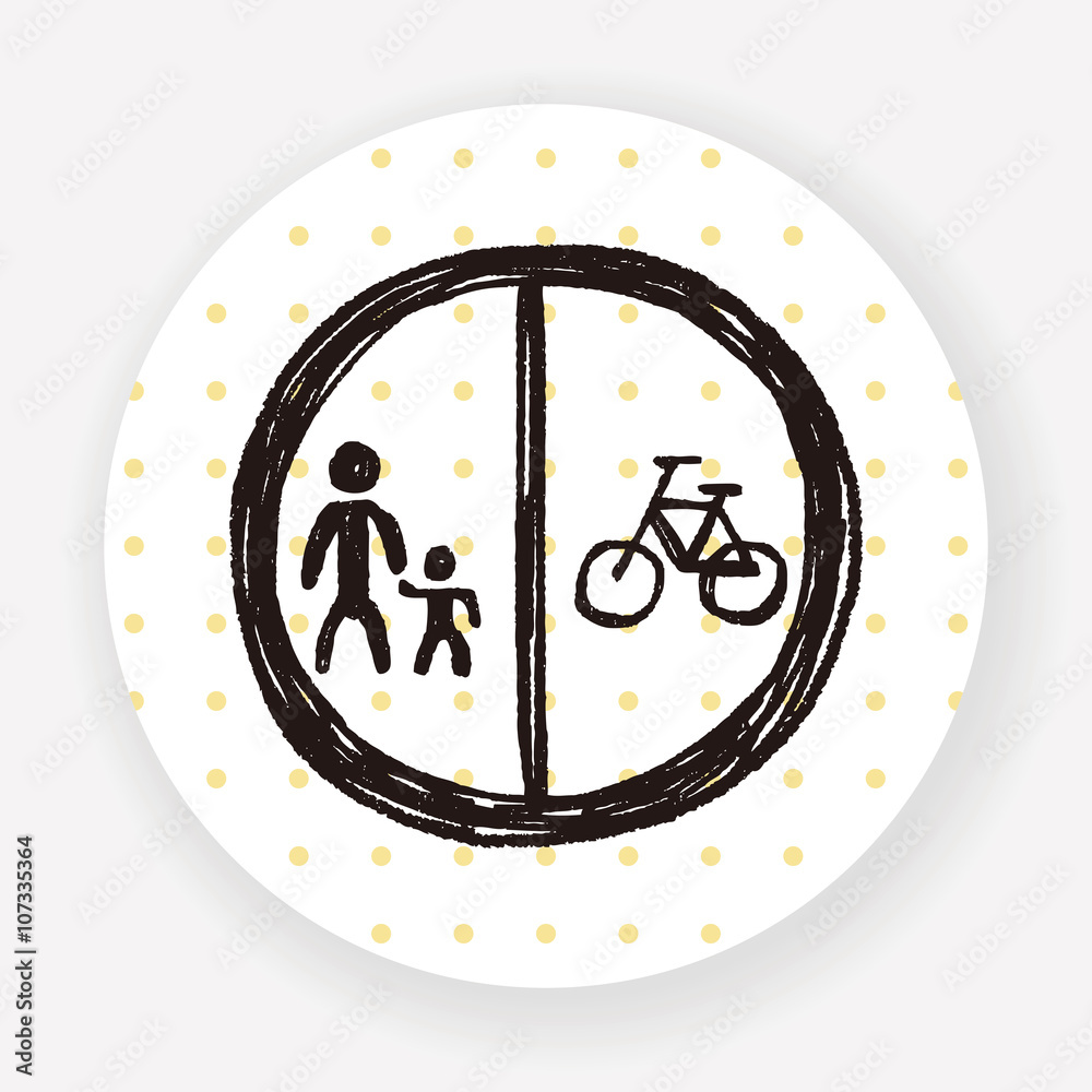 only wolk and bike doodle