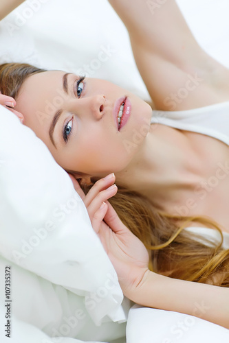 Woman in the morning bed