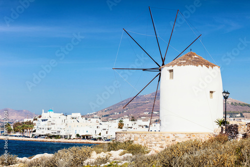 Old windmill near Parikia town, Paros island, Cyclades, Greece