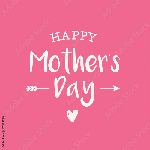 Happy mothers day card, PINK BACKGROUND. Editable logo vector design.
