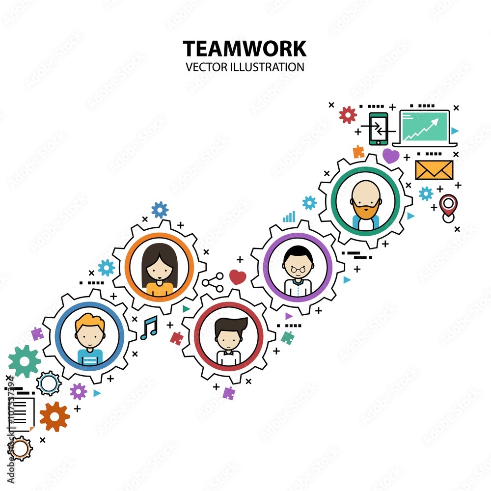 Teamwork Graphic Design Style Modern Teamwork Graphic Design Style Modern