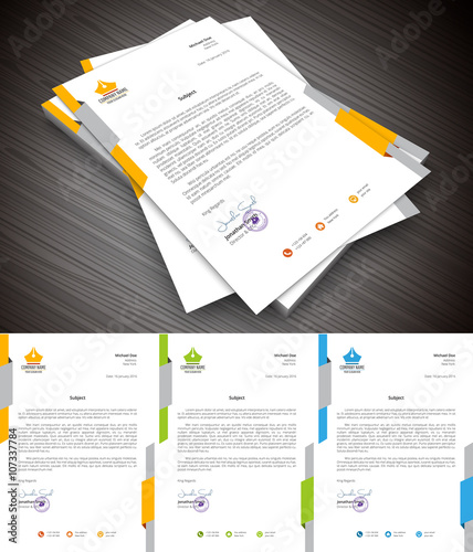 Letterhead. File contains text editable AI, EPS10,JPEG and free font link used in design.