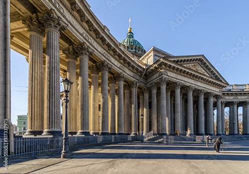 A view of  Kazan Cathedral in Saint-Petersburg at the sunny spring day