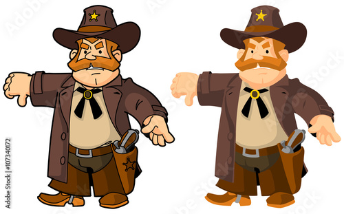 Sheriff Wild West. The gesture of discontent