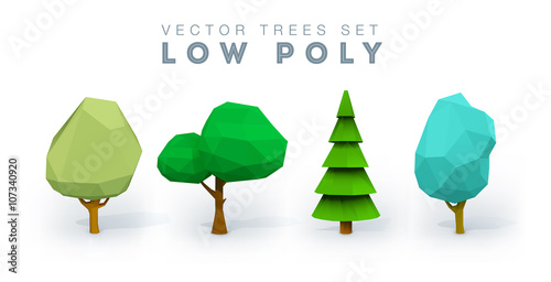 Conceptual polygonal tree. Abstract vector low poly Illustration photo