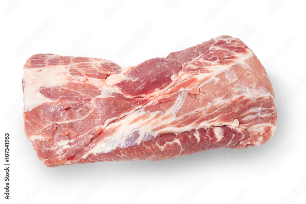 Fresh raw pork meat isolated with shadow on white background Fresh raw pork meat isolated with shadow on white background