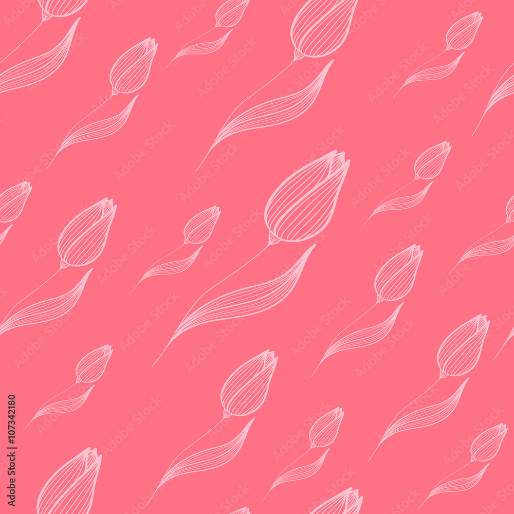 seamless background of pastel tulips hand-drawn seamless background of pastel tulips hand-drawn