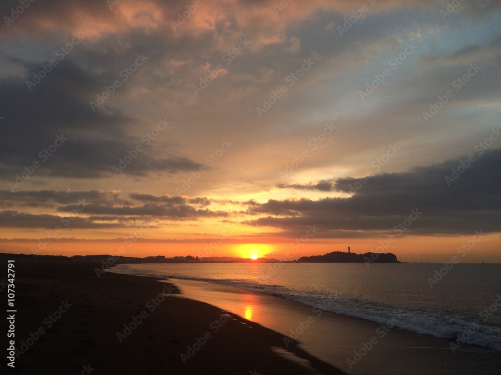 夕陽 江ノ島