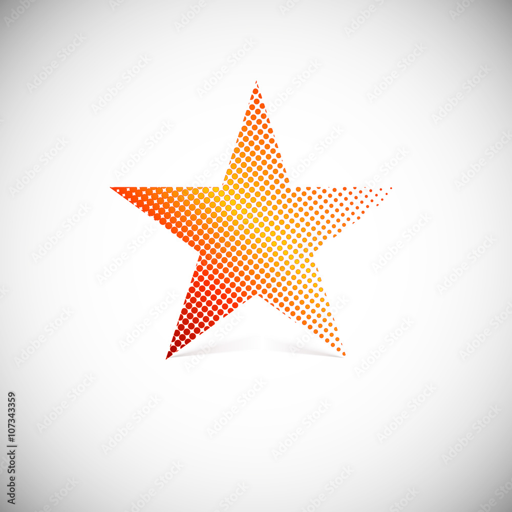 Obraz premium Halftone star, illustration.