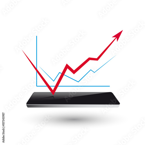 smart watch new technology electronic device with graph busines