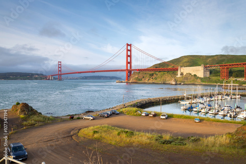sunrise view of the Golden Gate Bridge, San Francisco (view from