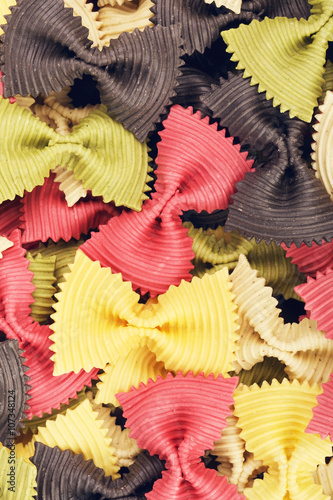 Multicolored Raw Bow Tie Pasta photo