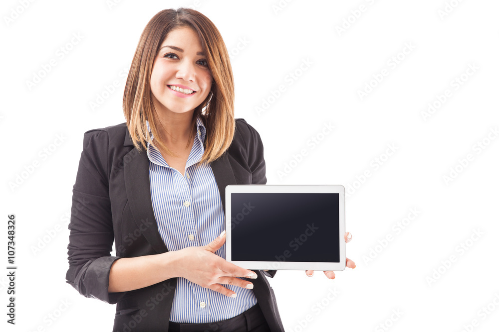 Businesswoman with a tablet computer Businesswoman with a tablet computer