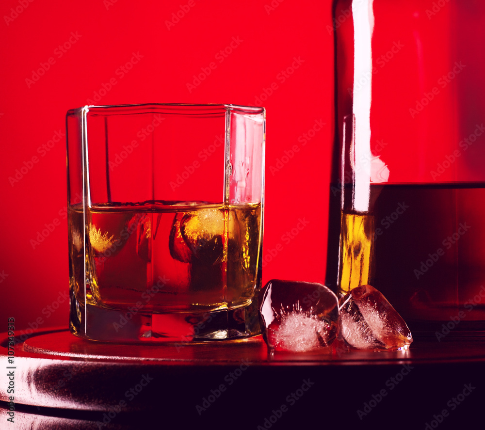 Whiskey Bottle and Glass Whiskey Bottle and Glass