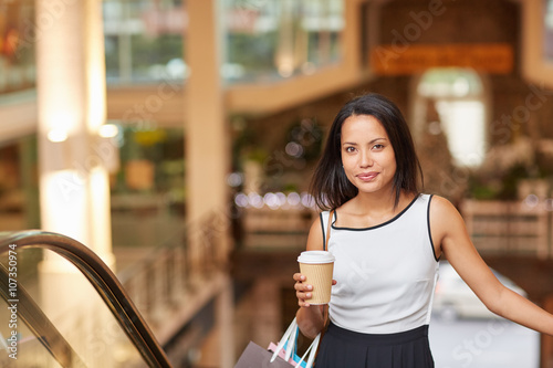 Woman enjoying her shopping time photo