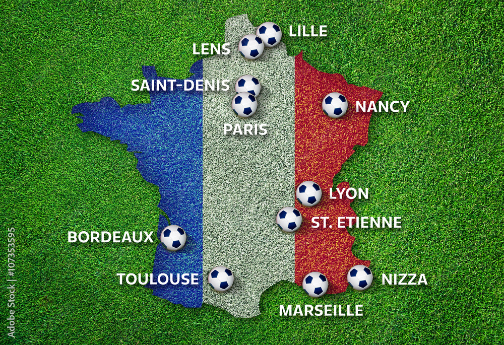 Ταπετσαρία Infographie Villes de l'Euro 2016 France