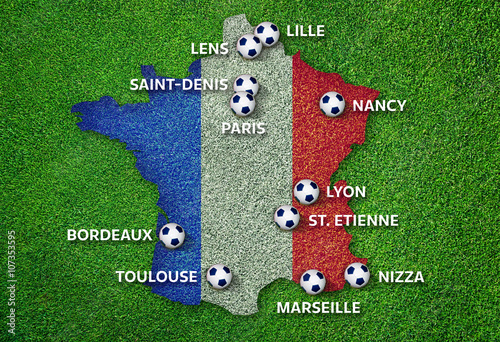 Φωτογραφία Infographie Villes de l'Euro 2016 France