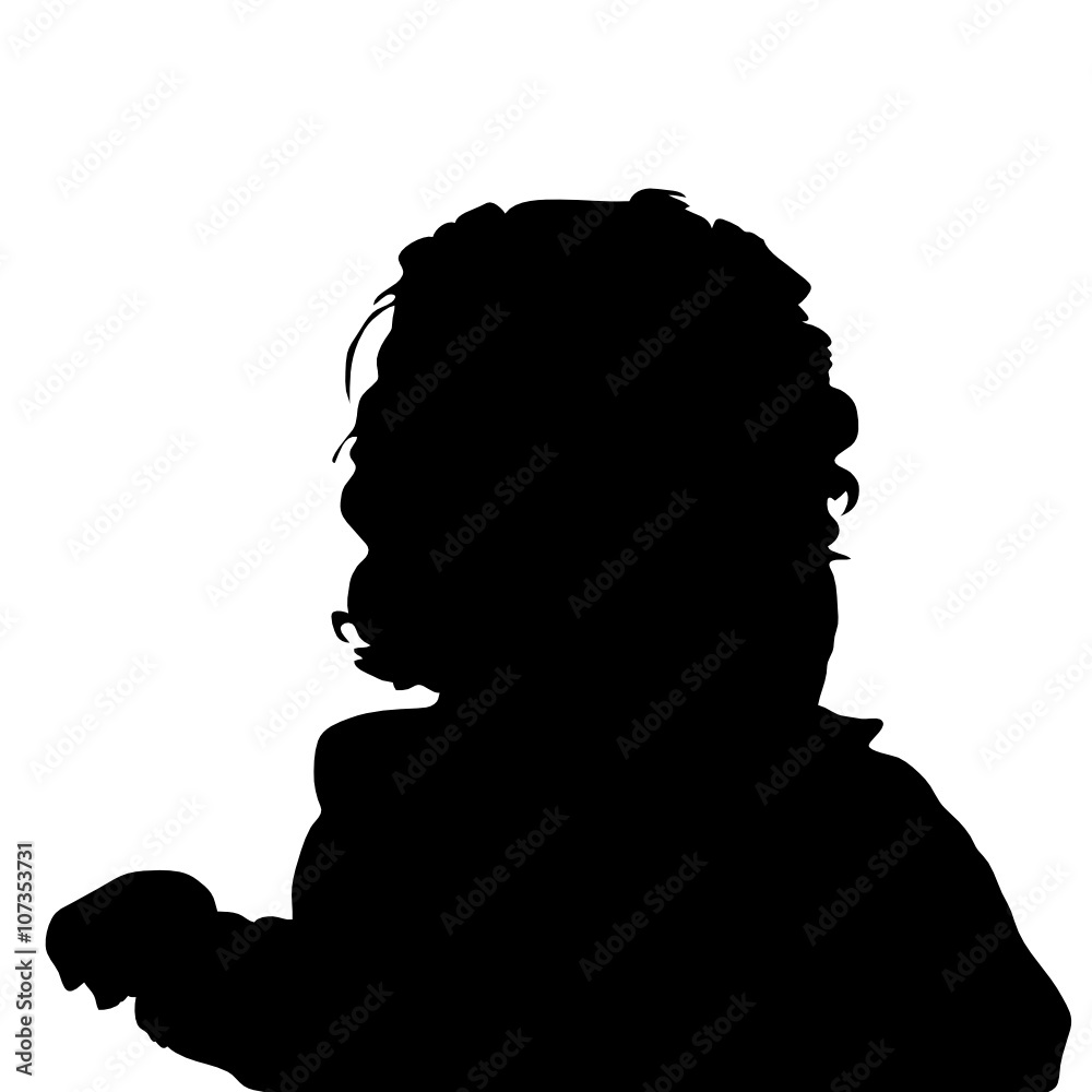 child happy and sweet illustration silhouette