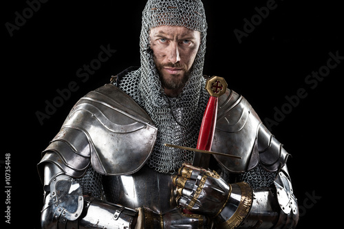 Medieval Warrior with chain mail armour and sword