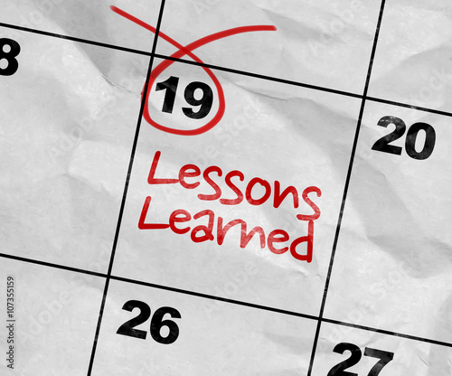 Concept image of a Calendar with the text: Lessons Learned