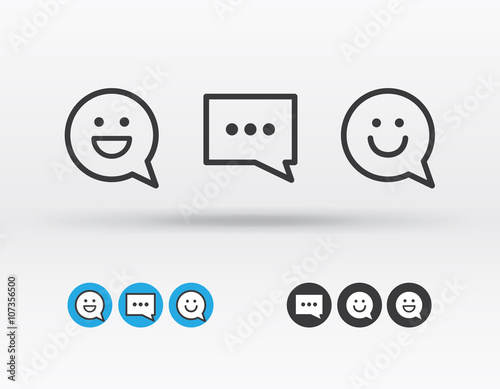 Little vector icon set for messenger. Message application icon.