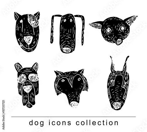 dog icon - illustration.