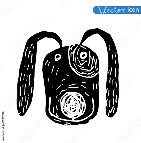 dog icon - vector illustration.