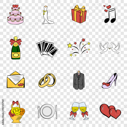 Wedding set icons