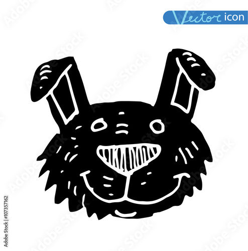 dog icon - vector illustration.