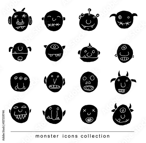 set of cartoon monsters. vector illustration