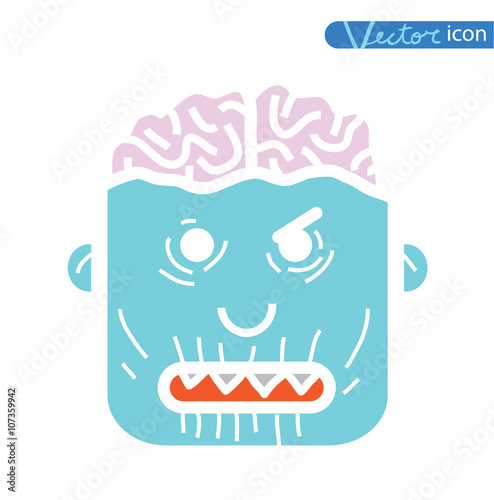   zombie cartoon character, vector illustration.