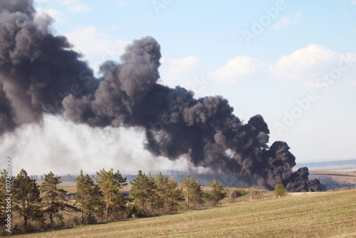 danger, a smoky fire, volcanic eruption - photo