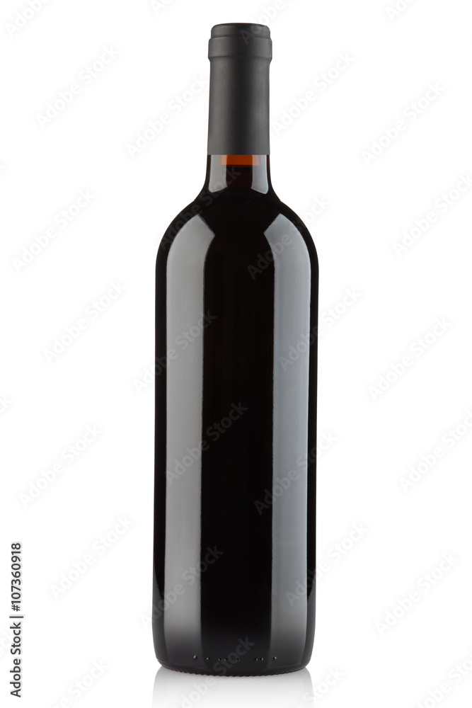 Red wine bottle isolated on white, clipping path included Red wine bottle isolated on white, clipping path included