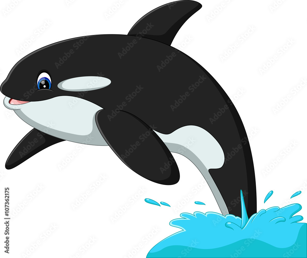 Fototapeta premium illustration of cute whale cartoon