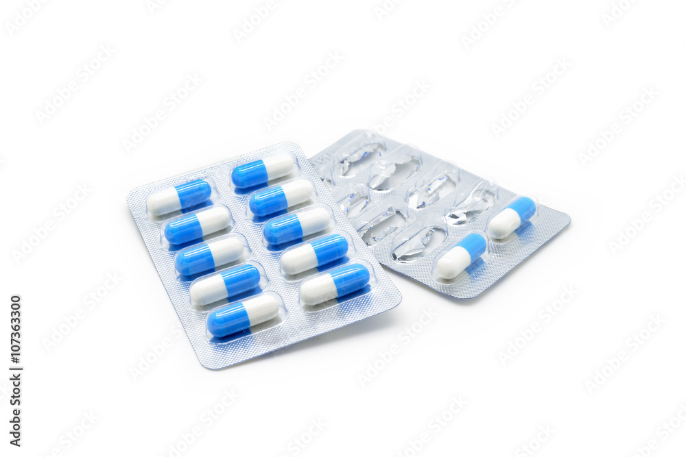 Medicine capsules isolated on white background Medicine capsules isolated on white background
