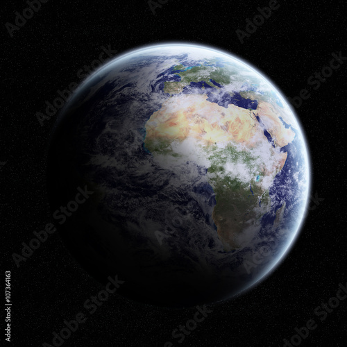 View of the planet Earth in space
