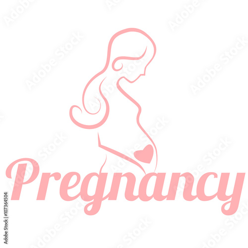 Vector illustration of pregnancy. Stylized vector symbol