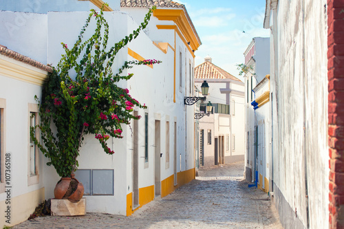 Street in Faro, Algarve, Portugal.
