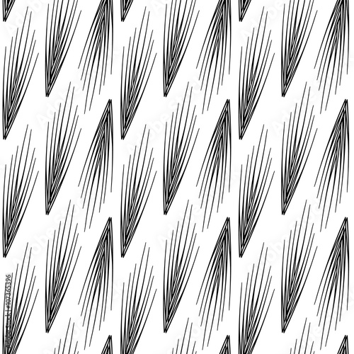 Vector seamless pattern. Linear graphic design. Floral linear background. 