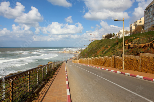The coastline of Netanya   Israel