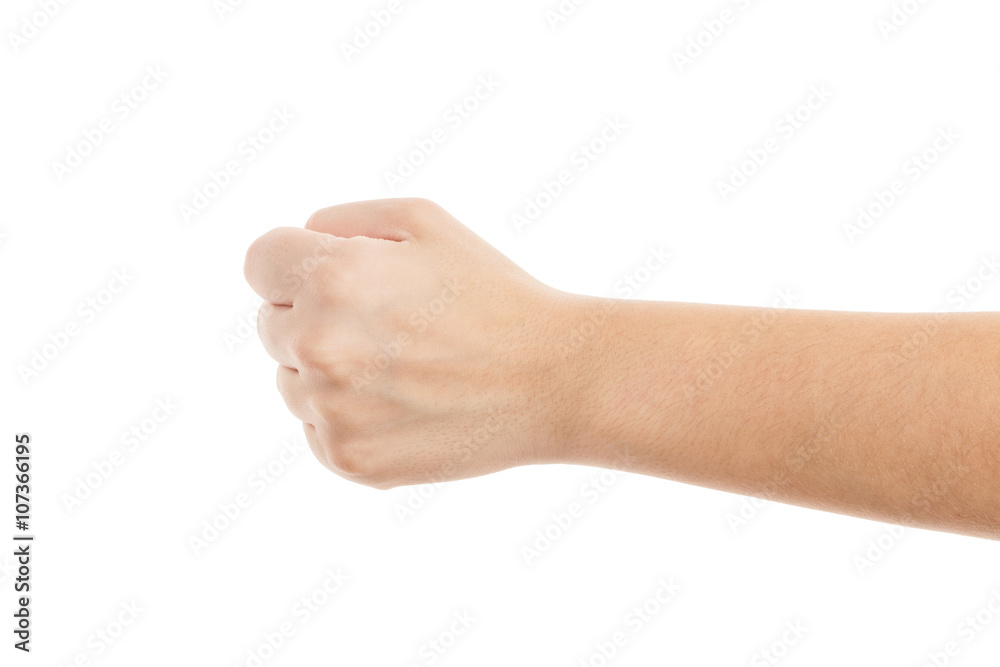 Woman Hand with clenched fist,isolated on white background Woman Hand with clenched fist,isolated on white background