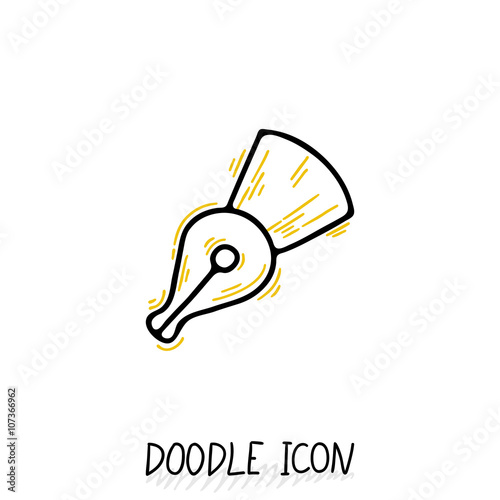 Wallpaper Mural Fountain ink pen. Doodle outline icon. Torontodigital.ca