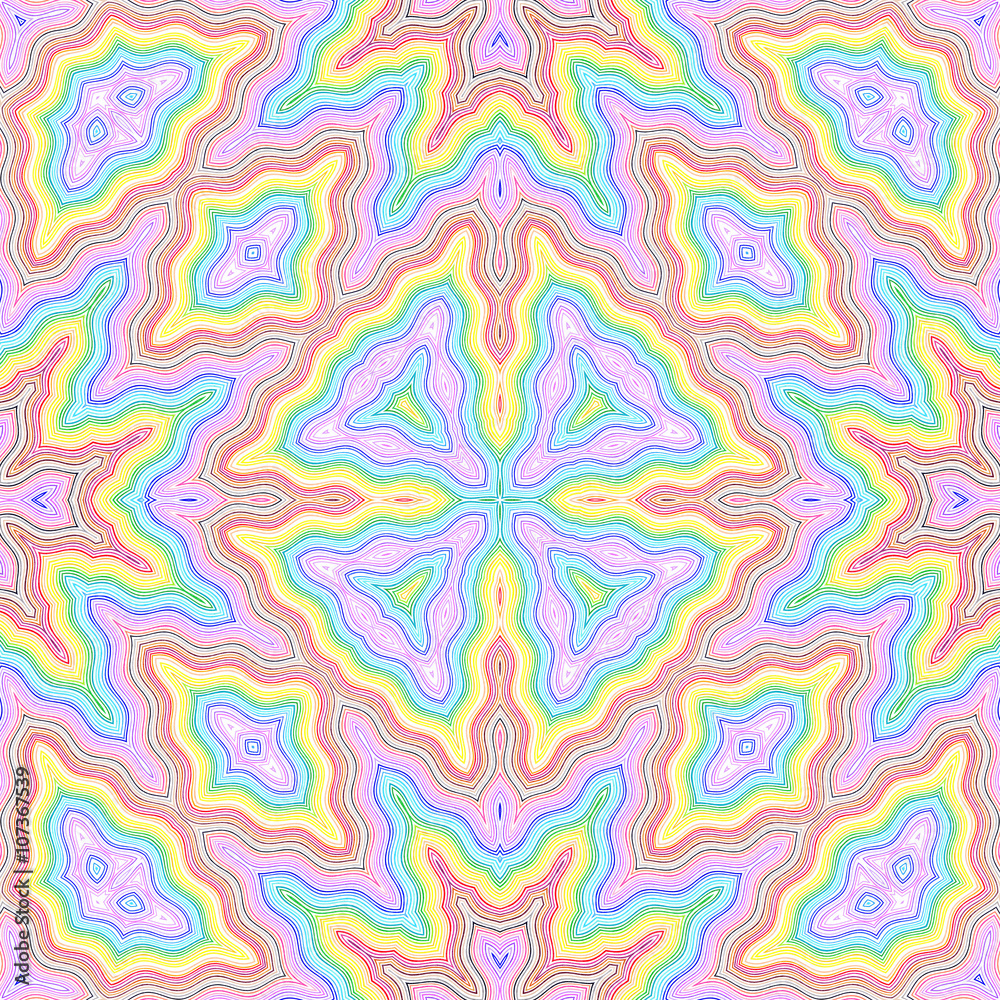 Bright color wavy lines pattern