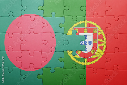 puzzle with the national flag of portugal and bangladesh