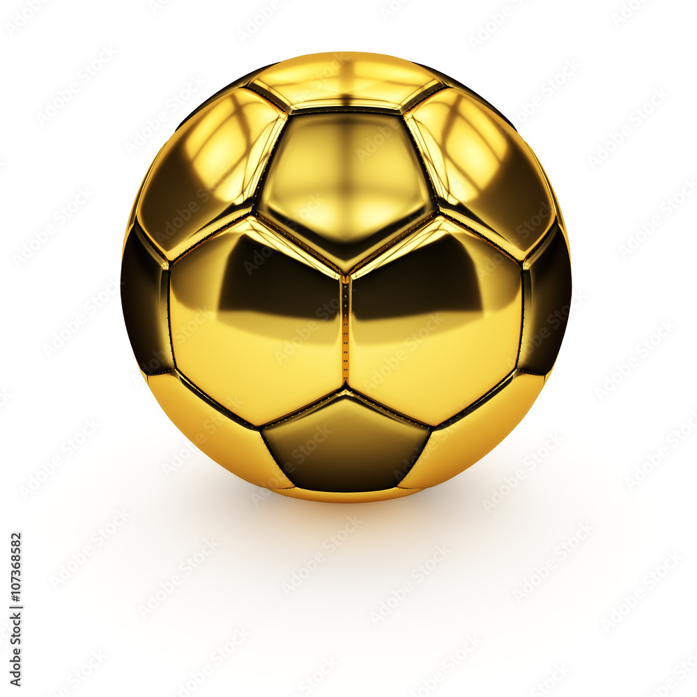 Golden Soccer Ball Isolated