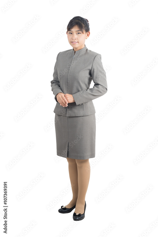 Asian office worker series : Standing in front of white background Asian office worker series : Standing in front of white background